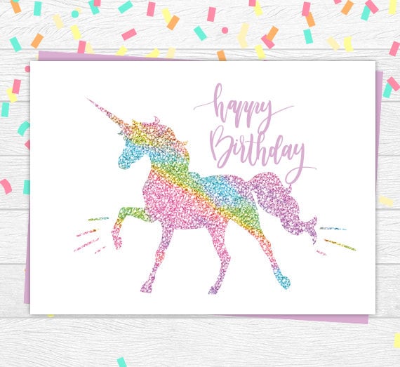 Printable Unicorn Birthday Card Printable Templates