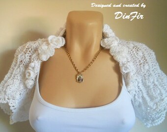 LIQUIDATION Stock SALE 30% OFF Shrug Bolero Wedding Bridal Accessories Hand Knitted Gift Women Crochet Elegant Jacket Cardigan Vest Capelet