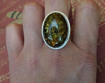 925 silver and enamel ring
