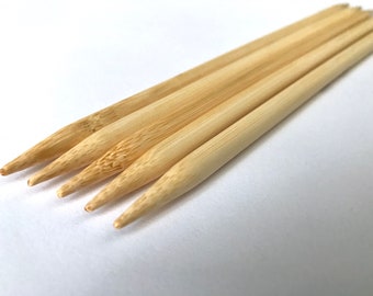 Select Size 4" Bamboo double pointed knitting needles sizes us 0 1 2 2.5 3 5 6 7 8 9 10 10.5 10.75 11 13 15 17 2.25 2.75 2.5 5.5 mm
