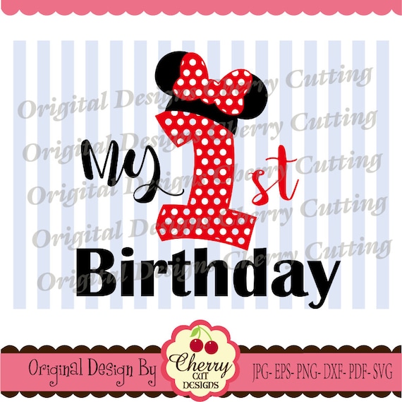 Download My 1st Birthday SVG DXF designBirthday number 1 with Mouse