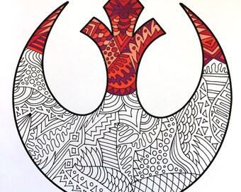 Download Jedi Order Star Wars Symbol PDF Zentangle Coloring Page