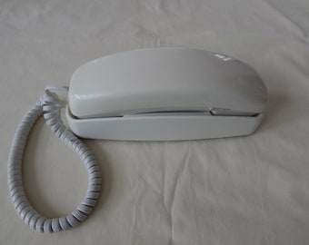 Vintage Original White Trimline Phone with Cord by AT & T