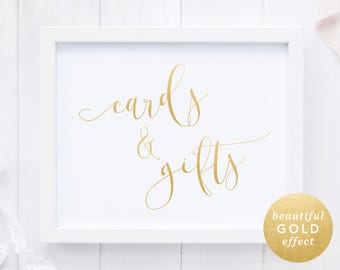 Cards and Gifts, Wedding Gifts Sign, Wedding Cards and Gifts Sign, Wedding Reception Sign, Printable Wedding Decor, Gold Wedding Sign