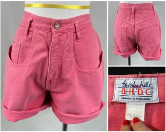 Vintage High Waisted Shorts, Women's High Waisted Denim Shorts, 90s High Waisted Denim, High Waisted Shorts, Pink Denim Shorts, Denim Short