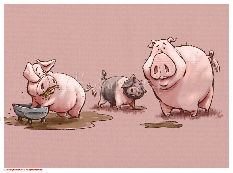 Greedy Pigs Prints designed to inspire and delight A4