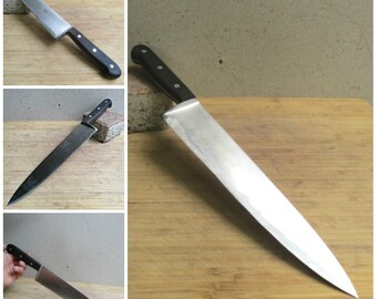 German chef knife, Giesser 10 inchChef Knife,vintage 10 inch chef knife, German Rostfrei 10 inch chef knife .