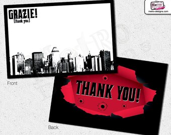 Mob Thank You Cards, Mobster Thank You Cards, Italian Thank You Cards, Gangster Party Thank You Cards, Adult Thank You Cards, Thank You Card