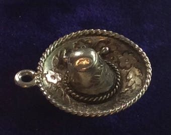 Sterling silver Mexican hat charm vintage # 154s