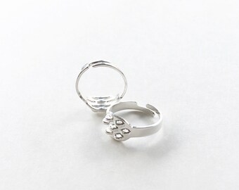 Silver Ring Blanks, Adjustable Ring, Adjustable Ring Blanks, Ring Blanks, Ring Base, Ring Findings, Silver Findings, Jewelry Findings - 4pc