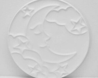 Ready To Paint/DIY/Plaster/ChalkWare/PlasterCraft/Flat Back Magnet Moon N Stars #268