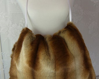 Oversized Sheared CHINCHILLA Hand MUFF, Women's Hand Muff, Faux Fur Muff, Extra Large Handmuff
