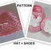 SET Crochet PATTERN Baby Booties Shoes Patterns Crochet Baby Hat Beanie Baby Girl Infant Babies Pattern Baby Cap Crochet Baby 0-12 MONTHS
