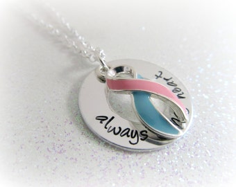 Baby Loss Awareness Necklace - Pregnancy and Infant Loss Jewelry, SIDS Awareness, Stillbirth Awareness, Miscarriage Keepsakes PAIL MONTH