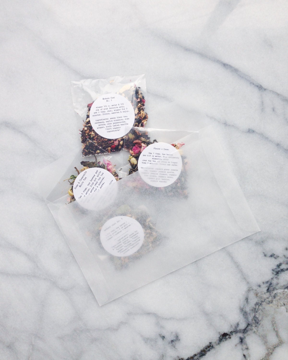 organic loose leaf tea sampler // choose 4 blends