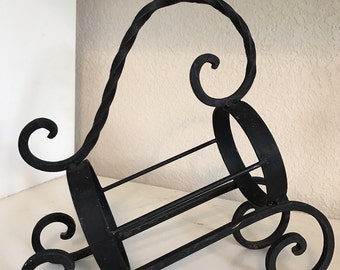 Vintage Wine Rack Bar Item Wrought Iron Rustic Unique Wine Holder SALE PRICE was 22. now 18.00