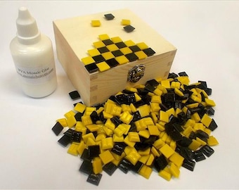 Ready to make Mosaic Box KitYellow & Black. Includes everything you need. Fun mosaic Kit for all ages