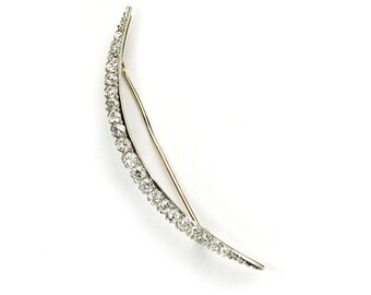 Diamond Crescent Brooch