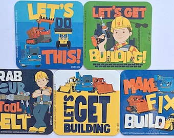 Bob the Builder Refrigerator Magnets, Party Favors, 6 Fridge Magnets Set PBS Nick Jr. Scoop Muck Roley Dizzy Lofty