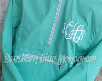 Personalized Monogrammed Charles River Pack-N-Go light weight rain jacket windbreaker Bridesmaid Gift Graduation gift greek sorority