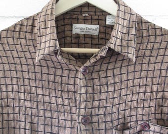 Mens Vintage Dress Shirt, Giorgio Danieli, Medium