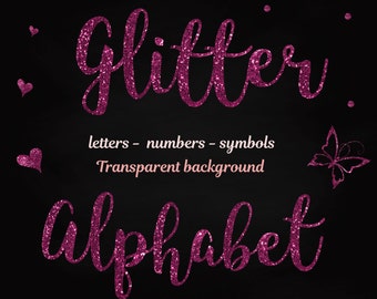 Glitter Silver Alphabet Clipart Digital Glitter Letters