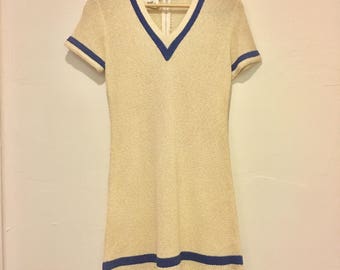 Nautical 60’s knit mini dress