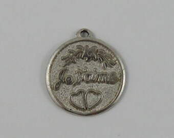 Je t'aime- I Love You Sterling Silver Vintage Charm For Bracelet