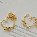 4pcs brass plated gold heart pendant