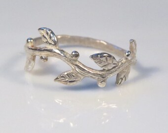 Silver twig ring, tree branch ring, Silver organic ring, nature inspired twig jewelry