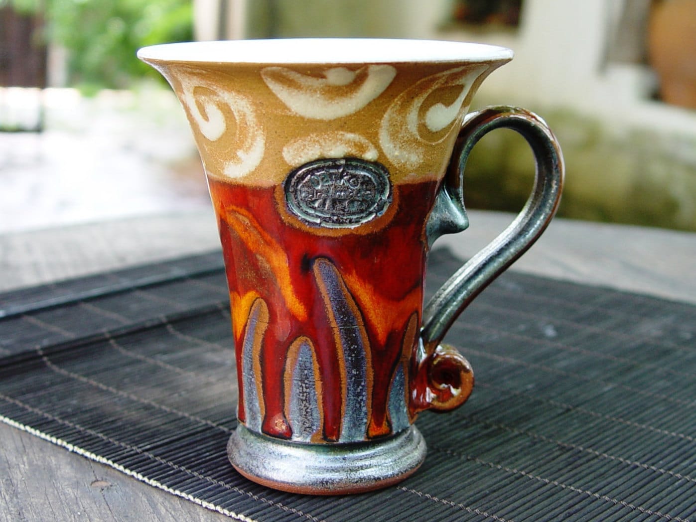 Ceramics and Pottery Coffee Mug, Red Tea Mug, Unique Ceramic Mug, Cute