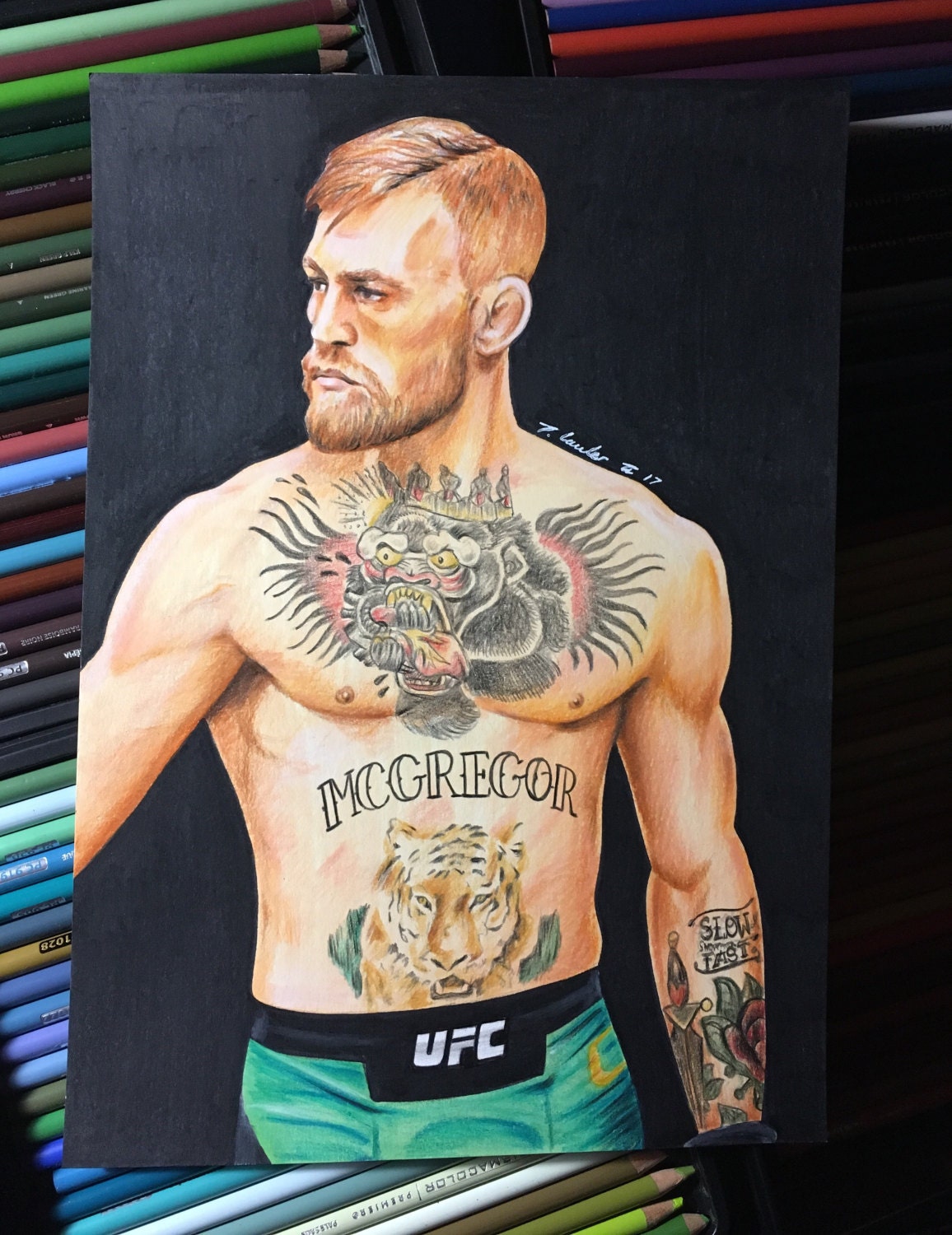 UFC Conor McGregor original pencil drawing fanart A4