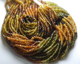 13 Inch-Super-FINEST-Petro Multi Tourmaline Faceted Rondells,3.5mm Super Finest Quality
