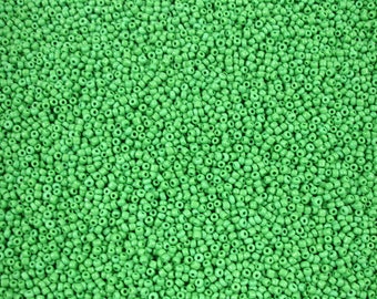 10 oz of 2 mm Green seed beads