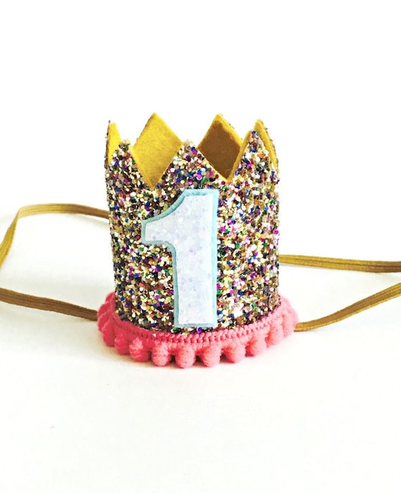 Dog Crown Gold Glitter Pink Animal Party Birthday Party Photo Prop