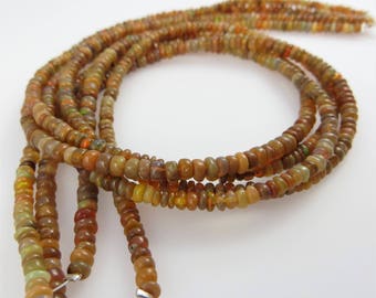 2mm Smooth, Ethiopian Welo Opal Gemstone Rondelle Beads - Full Strand