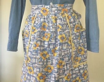 Vintage blue and yellow apron