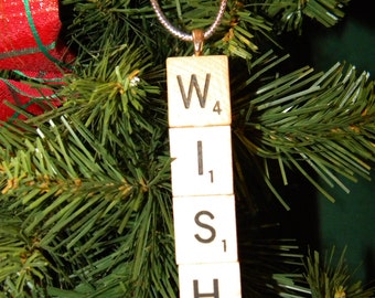 Wish Scrabble Ornament 7431
