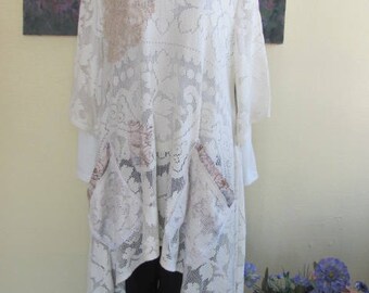 Upcycled Vintage Lace Swing Top