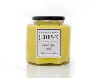 Mango Candle, Mango Scented Candle, Fruity Candle, Strong Scented Candle, Mango Scent, Candle, Soy Wax Candle, Mango Scent, Candles