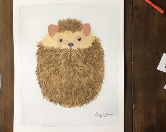 Big Hedgie 11x14" original watercolor