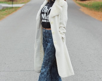 Vintage Wool Coat with Fur Collar