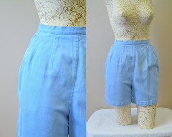 1950s Jantzen Blue Cotton Denim Shorts