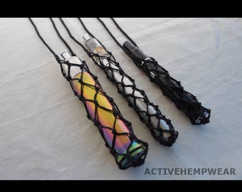 Vape ecig Holster Necklace- Solid Color Hemp. Custom Made. (net, sailor knots, minimalistic)