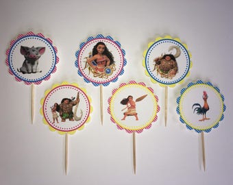 Moana -12 cupcake toppers