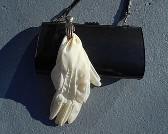 2 Gold & Silver Tone 50's Glove Holders Jewelry Clamps with Chain to Side of Purse. 14.90 Each or 24.90 BOTH