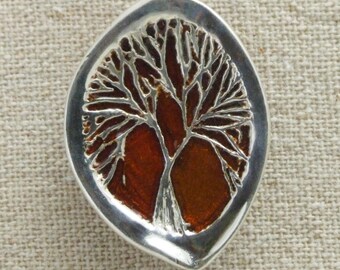 End of Autumn: Fine silver and enamel
