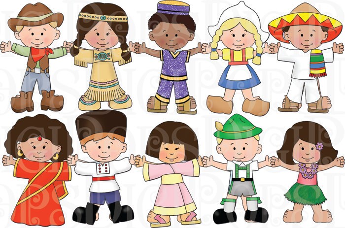 Children Of The World Dress Up Digital Clip Art Set Personal Children Of The World Dress Up Digital Clip Art Set Personal