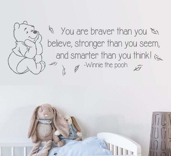 Winnie The Pooh You Are Stronger Wall Sticker Decal Art