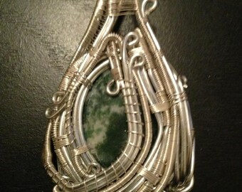 Ocean jasper pendant made with ocean jasper stone and .999 fine silver.